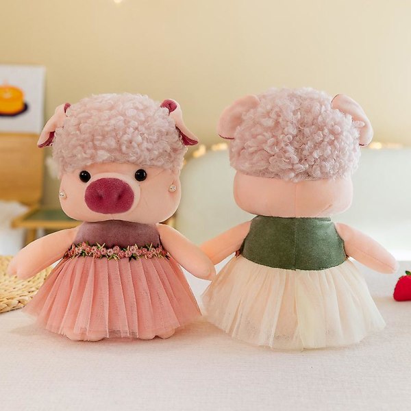 Søt Hani gris beroliger jente jente Piggy plysj leke dukke dekorasjon bil liten dukke pink dress