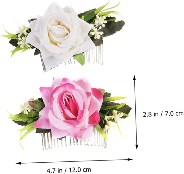 2 stk simulerte blomsterhodeplagg for brud av blomsterhårkammer Elegant bryllupshår for brudefest og seremoni