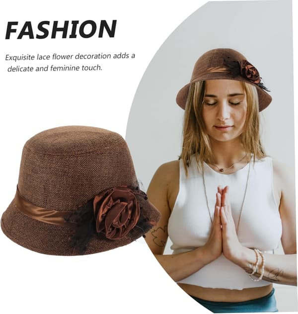 Retro spetsblomkruka hatt för kvinnor varm vintermössa blommig design