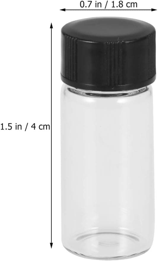 Högtransparens 5 ml glasflaskor med gängad kork, 20-pack förvaringsflaskor för labb