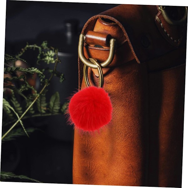 2 stk. fluffy kunstpels duskballer lyse for nøkkelringer hatter sko