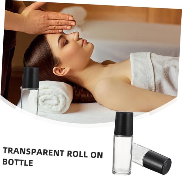 10 st massageflaskor i glas för eteriska oljor med stor rullkula