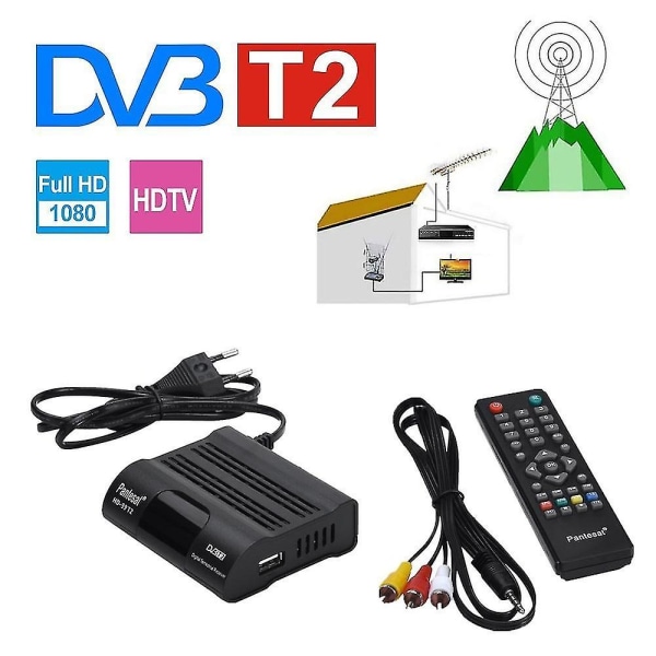 Dvb T2 Tv-mottagare Hd Digital Tv-tuner Marksänd box