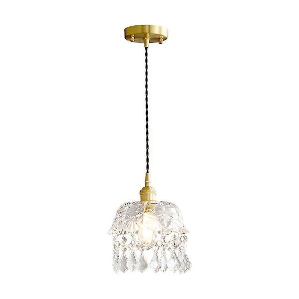 20cm Lille Messing Glas Lysekrone E27 Uden Pære