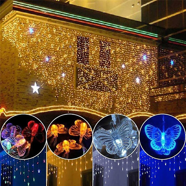 3,5 m 96 LED Perhonen LED-jouluvalot