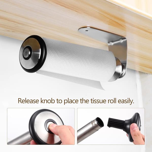 Paper Towel Holder Toilet Roll Holder Vertical Structure Stainless Steel Space-Saving Easy