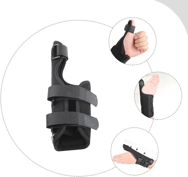 Tumskena vänster hand och handledsstöd med andningsbart tyg, utökat stöd