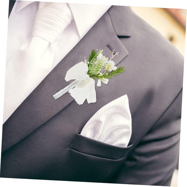 Bröllopsbrosch för män PE tygblomma nål koreansk stil Boutonniere