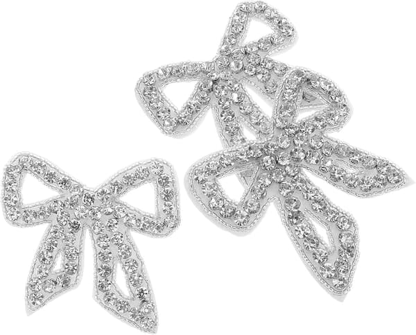 3st Rosett Strass Tyg Patch Sy Applikation för Jeans Jackor Mössor Klänning Väska