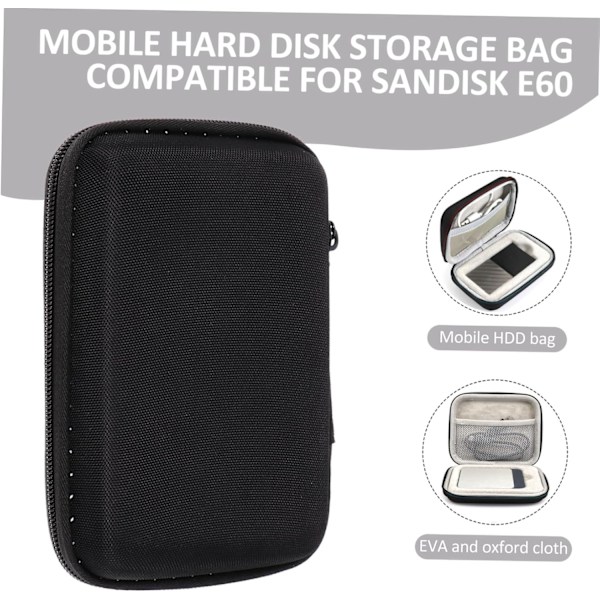 SSD Veske Datakabelpose Mobil HDD Oppbevaringsboks Elektronikk Reiseorganisator Glidelåsdesign Kompakt