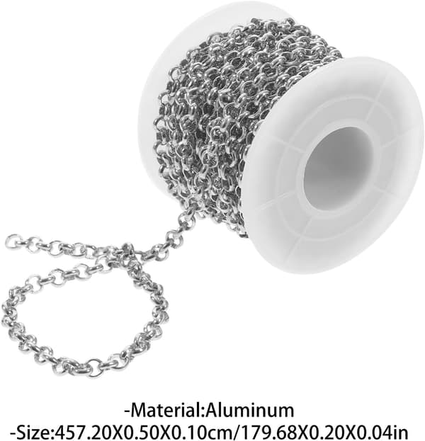 Aluminium Taskekæde DIY Vedhængskæde Robuste Sølv Tilbehør til Fremstilling af Små Tilbehør og Håndværk