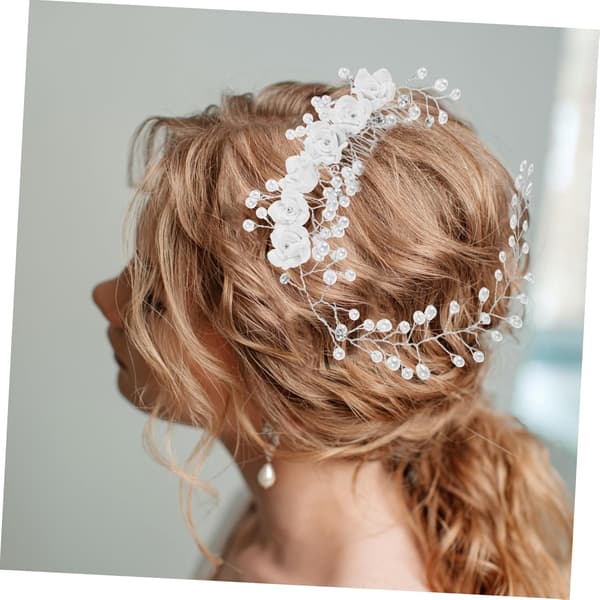 Brudehårbånd Blomsterdesign Lett Bryllupshodeplagg for Bruder Elegant Hodeplagg