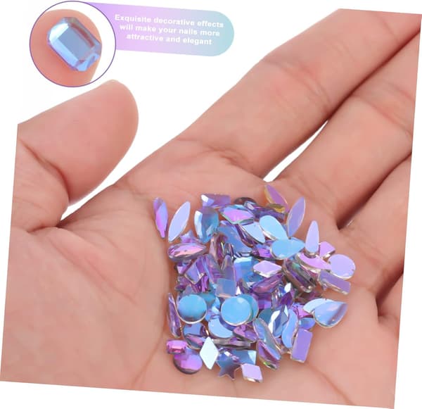 100 stk. neglekunstsmykker flade lapper til manicureindretning form til DIY-negle