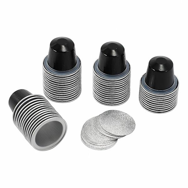 50 set återfyllningsbara kaffekapslar, engångskaffekapslar, förpackning, cafétillbehör för svart