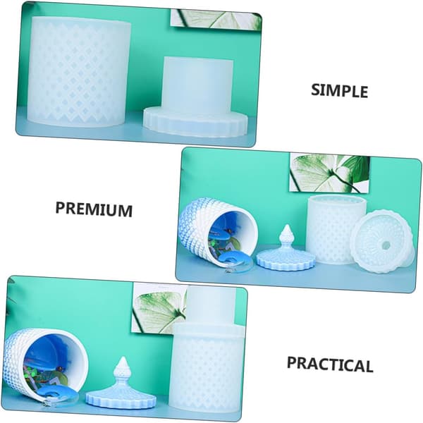 Krystall Epoxy Oppbevaringsboks Form Lyskopp Støpeform for DIY Ornamentlaging Egnet