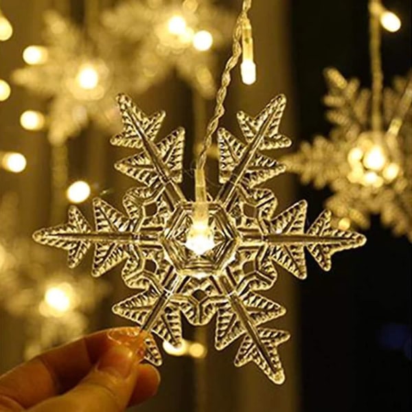 3,5 m 96 leds Snowflake Curtain String valot joulukoristeita