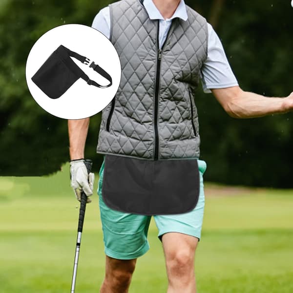 Golfbold Taljetaske Sort 35,5x26,5cm Justerbart Bælte Golf Tee Holder Bærbar Sportstaske