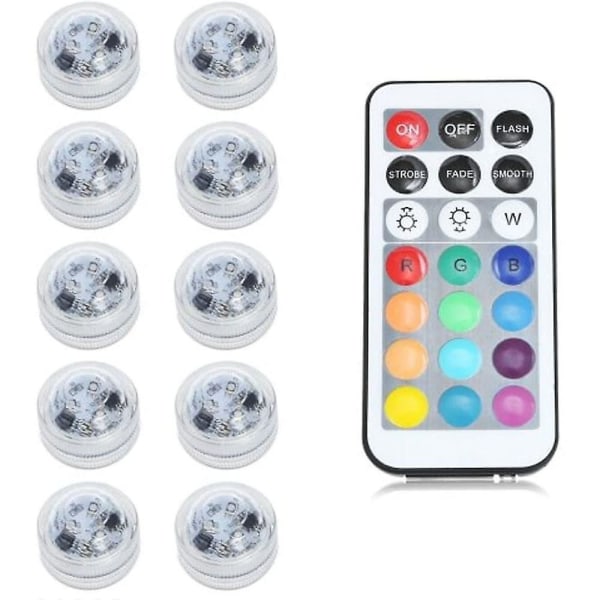 10pcs 1W Underwater Lights Waterproof Remote Rgb Swimming