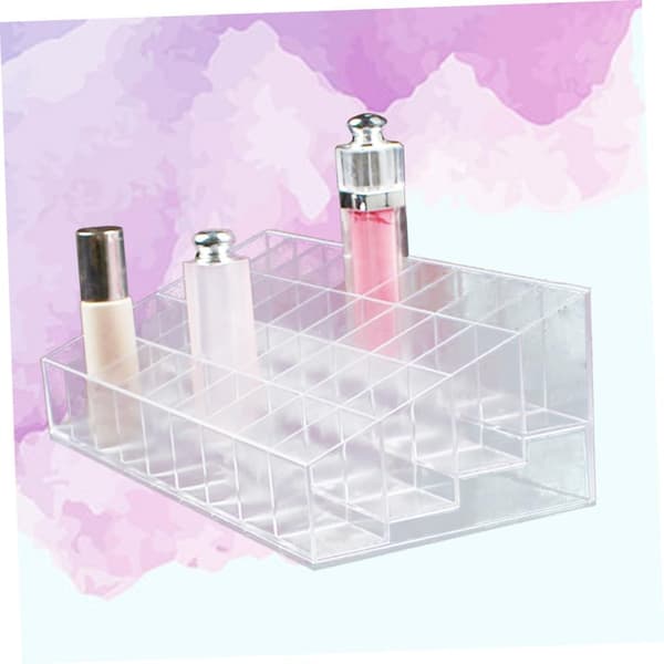 Kosmetisk makeup-organizer med 40 rum, læbestiftholder og lipgloss-stander