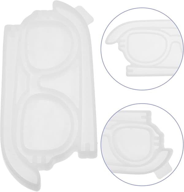Silikonbrilleform for DIY epoksystøping, hvit brilleborddekor silikonform