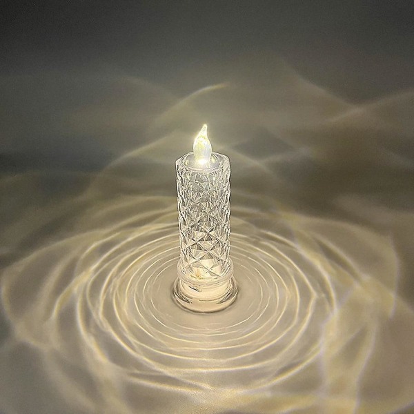 2 stk elektronisk stearinlys diamantformet lampe retro sengekant
