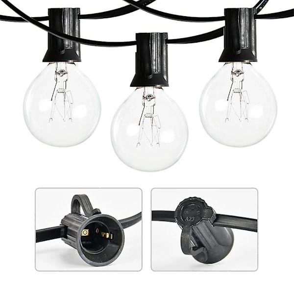 Globe-lysstreng 15m 50ft 50 LED-er G40 Utendørs Hengende