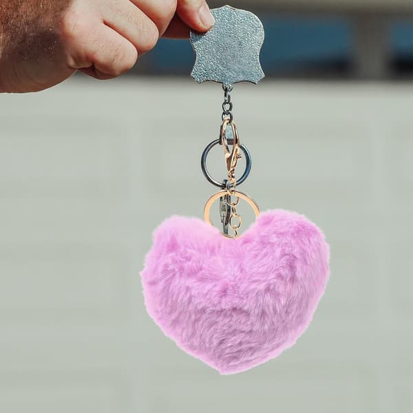 4 stk. Valentinsdag Plys Hjerte Nøgleringe Sæt, Bløde Hjerteformede Nøgleringe til Taske
