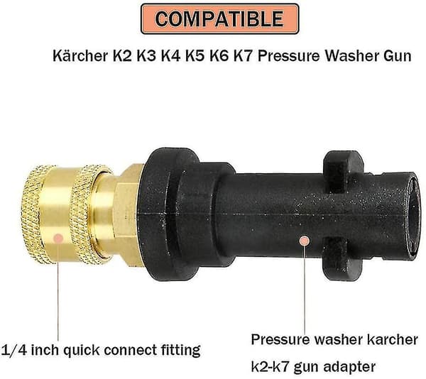Trykvaskepistol Adapter Med Hun-Hurtigkobling (1 Stk, Sort)