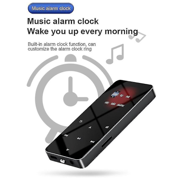 Bluetooth Mp3 Mp4 Afspiller 8g Hifi Musik Afspiller Understøtter Kort, med FM Alarmur Skridttæller E-bog Bu-yuhao