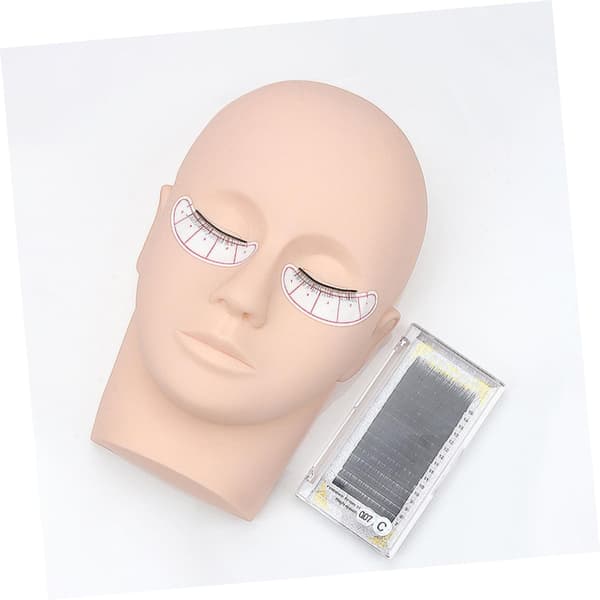 Vipper Mannequin Hode for Øyenvippeforlengelse Praksis, Silikon Sminke Mannequin Hode