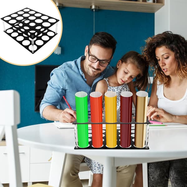 20-hulls vinylrullstativ arrangør Lett solid svart vinyl oppbevaringsstativ