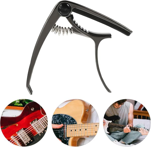 Gitarr Capo Clip Zinklegering Lätt att flytta Jämn tryckapplicering Svart