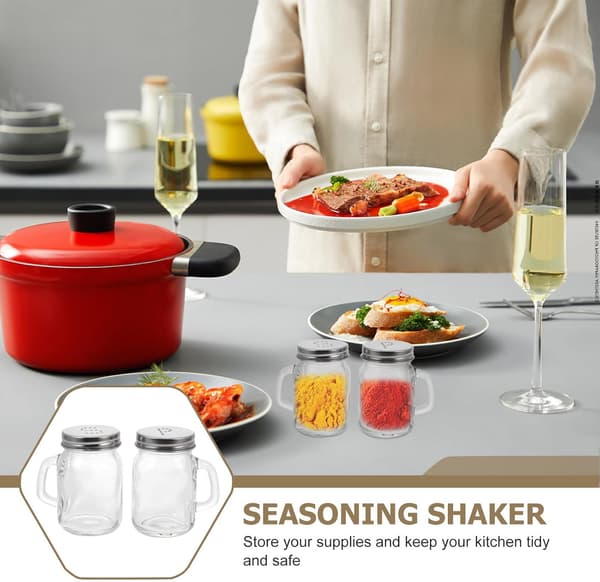 2st Kryddflaskor Kryddförvaringsflaskor Mini Glas Aluminium Kryddbehållare Förvaring