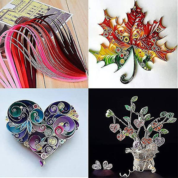 9 Farger 900 Strimler Quilling Papirsett DIY Håndverk Gaver