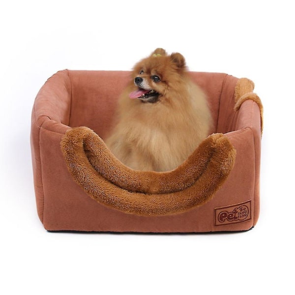 Cube-shape Dog Cat Bed Plush Windproof Warm Soft House