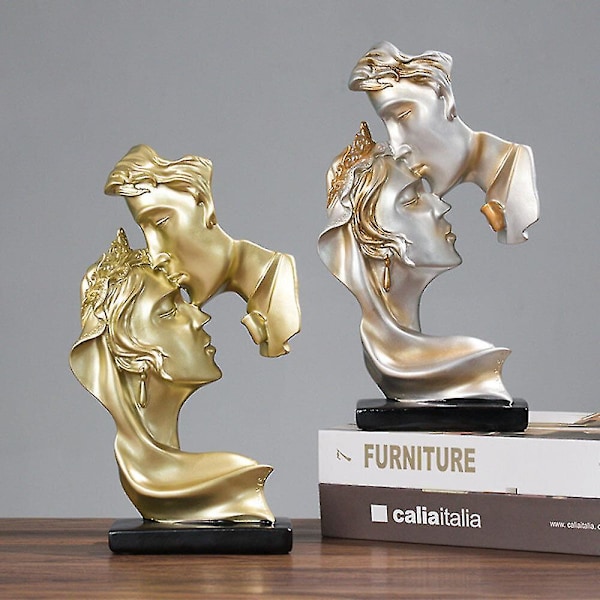 Figur Statue Harpiks Håndværk Ornament Stue Soveværelse Butik Cafe Dekoration Glod