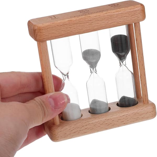 Sandtimer i tre, timeglass 1/3/5 minutter, ikke-digital timer for presis tidsstyring