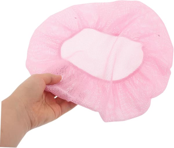 4 stk. sovehætte hårbånd net til at sove genanvendeligt vaskbart til natbrug i sort og pink