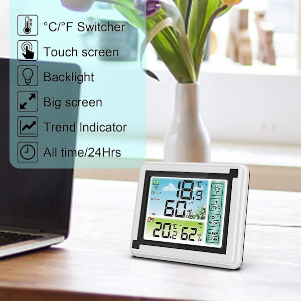 Trådløs Vejrstation Med Indendørs Udendørs Sensor Hygrometer Digital Termometer