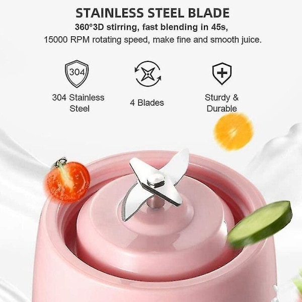 Bærbar Miniblander med 4 Blader - Moderat Juicer