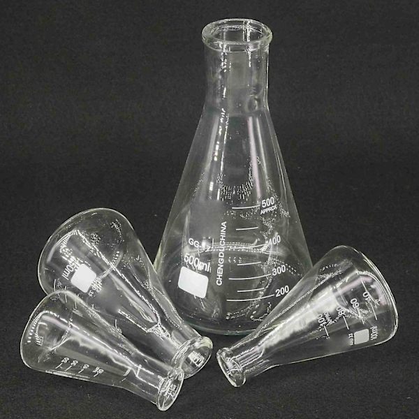Glas Konisk Erlenmeyer Kolbe 50-5000ml Laborforsyninger