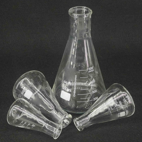 Konisk glas Erlenmeyer kolbe 50-5000ml laboratorieartikler