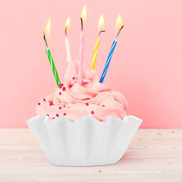 100 stk engangs papir cupcakeformer for baking, hvite muffinsformer som ikke er lette å deformere