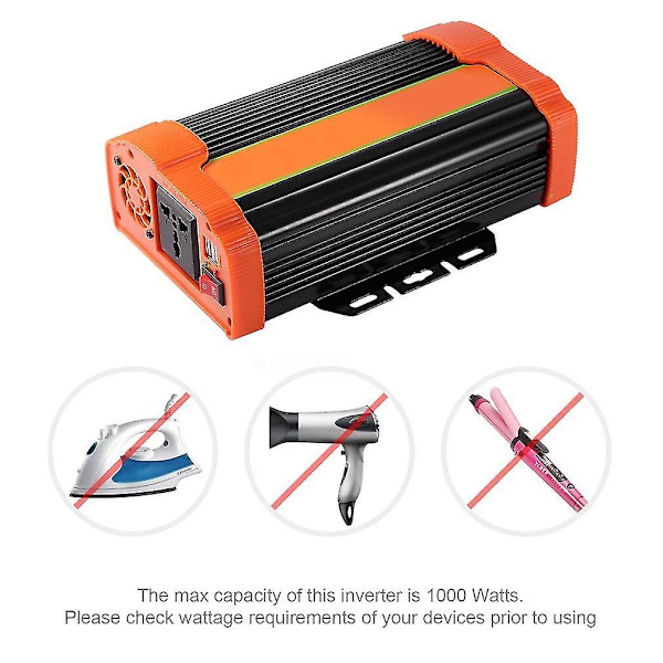 P1000c 1000W Højtydende Bilinverter DC22V AC110V Solenergi