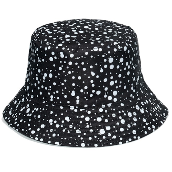 Dobbeltsidig Baskethue Polka-dot Love Fiskerhat Solbeskyttelse Gave Til Par E