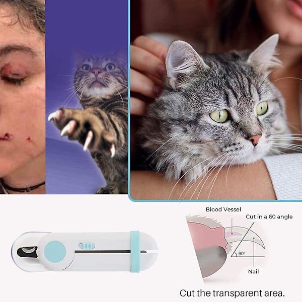 Negleklipper og -trimmer for hund, katt og kjæledyr