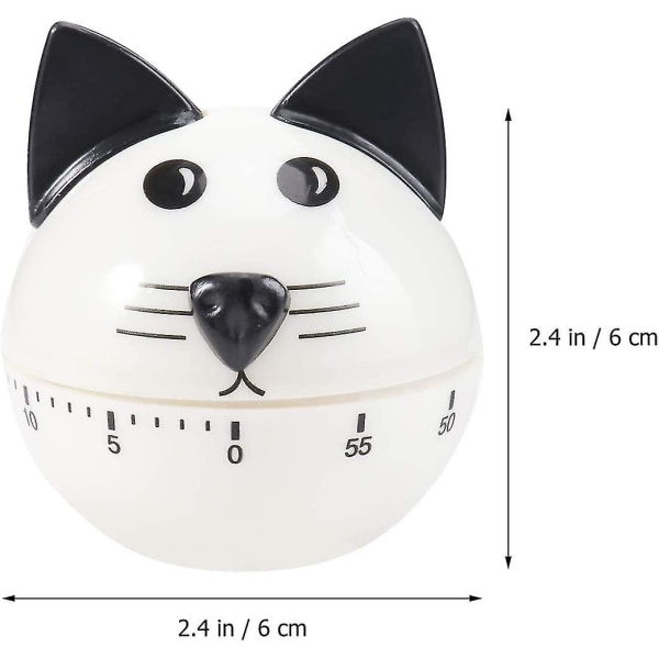 Kök Mekanisk Timer Cartoon Kock Timer Kattformad 60 Minuter Matlagningstillbehör Ljudlarm Klocka Påminnelse 1st