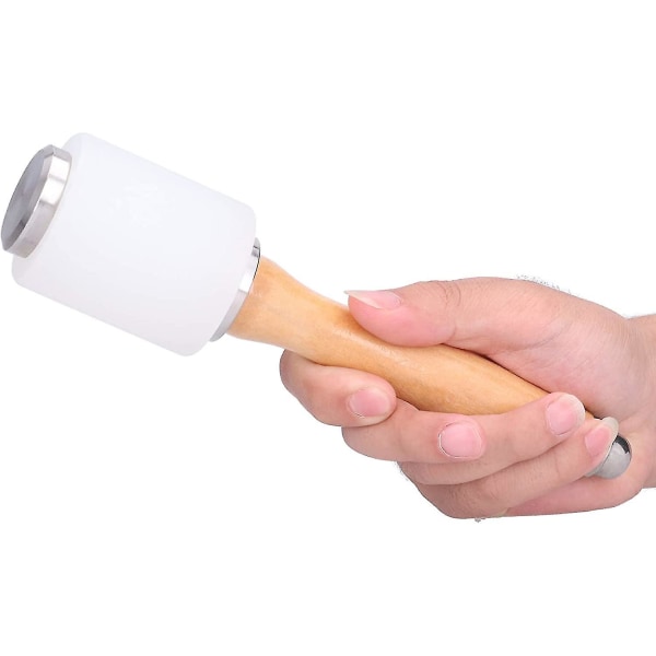 Lædergraveringshammer, DIY Nylon Håndhammer Læderværktøjer Med Træhåndtag
