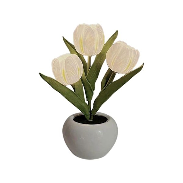 LED Tulipan Nattelys Simulert Bukett Bordlampe Jentegave