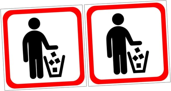 8 kpl roskakorin varoitustarroja, jäteastian tarrat, jätteiden lajittelutarrat